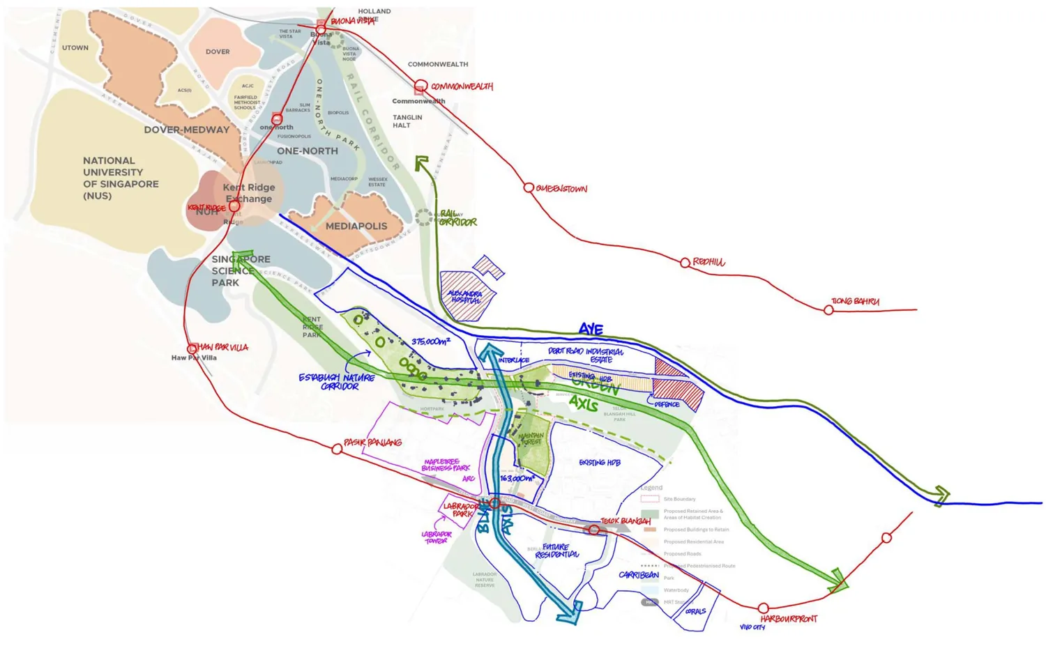 Visualisation of the additional housing site within Alexandra Park, alongside the highway