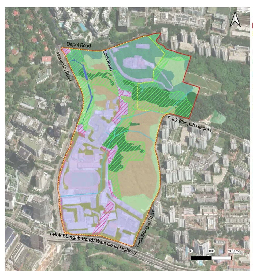 The official EIA map showing the proposed retained area and areas of habitat creation